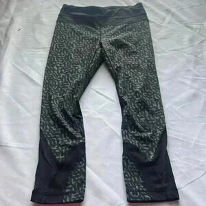 Lululemon Inspire Tight II *Full-On Luxtreme (Mesh) black gray and green zipper